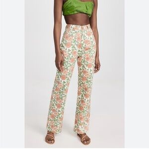 Rolla's Rambling Floral Heidi Pants Size 12 large 100% cotton Anthropology